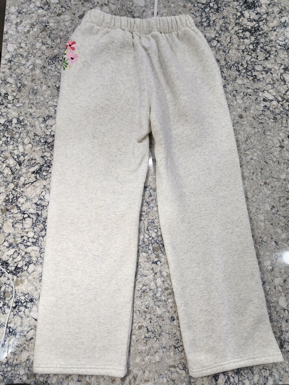 DANDY Light Gray Floral Embroidered Jogger Pants - Picture 3 of 14